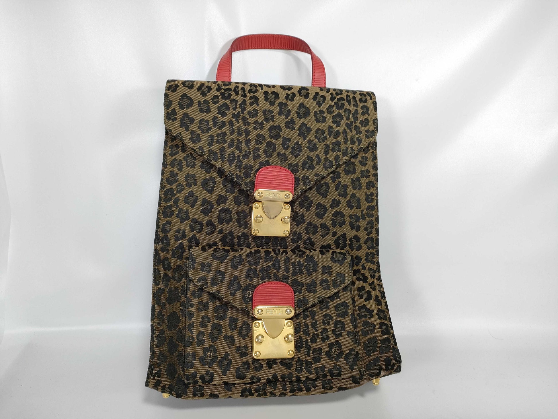 FENDI Leopard Print Backpack