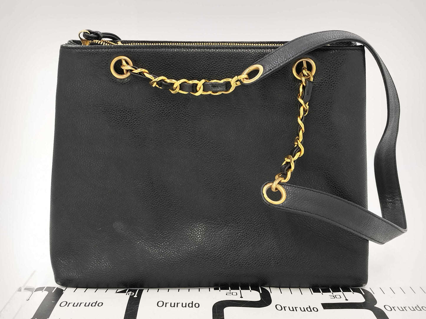 CHANEL Caviar Chain Tote 3131373 Sticker Card Tote Bag