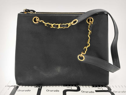 CHANEL Caviar Chain Tote 3131373 Sticker Card Tote Bag