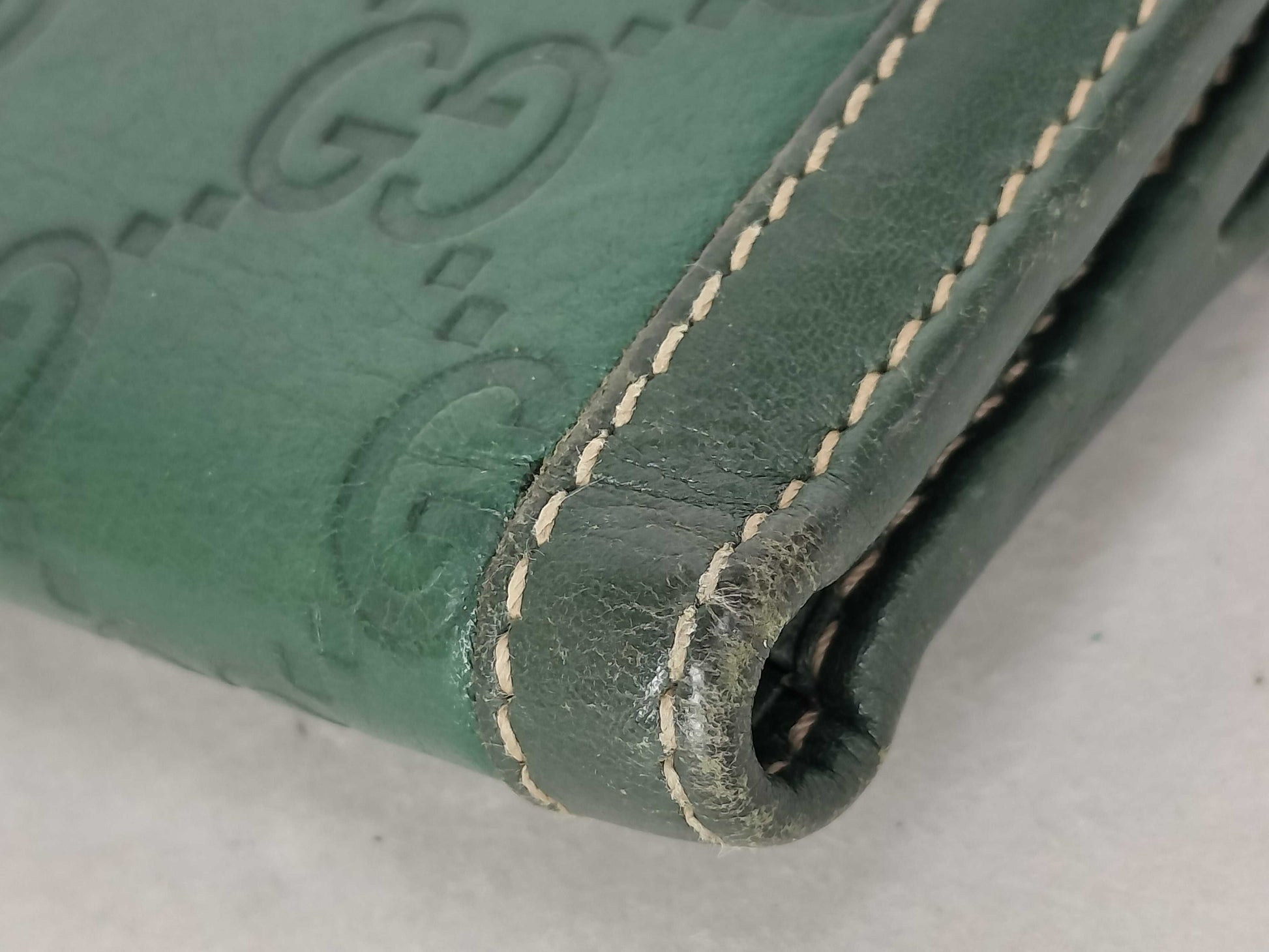 GUCCI Guccissima Gucci GG Folding Wallet Green Wallet