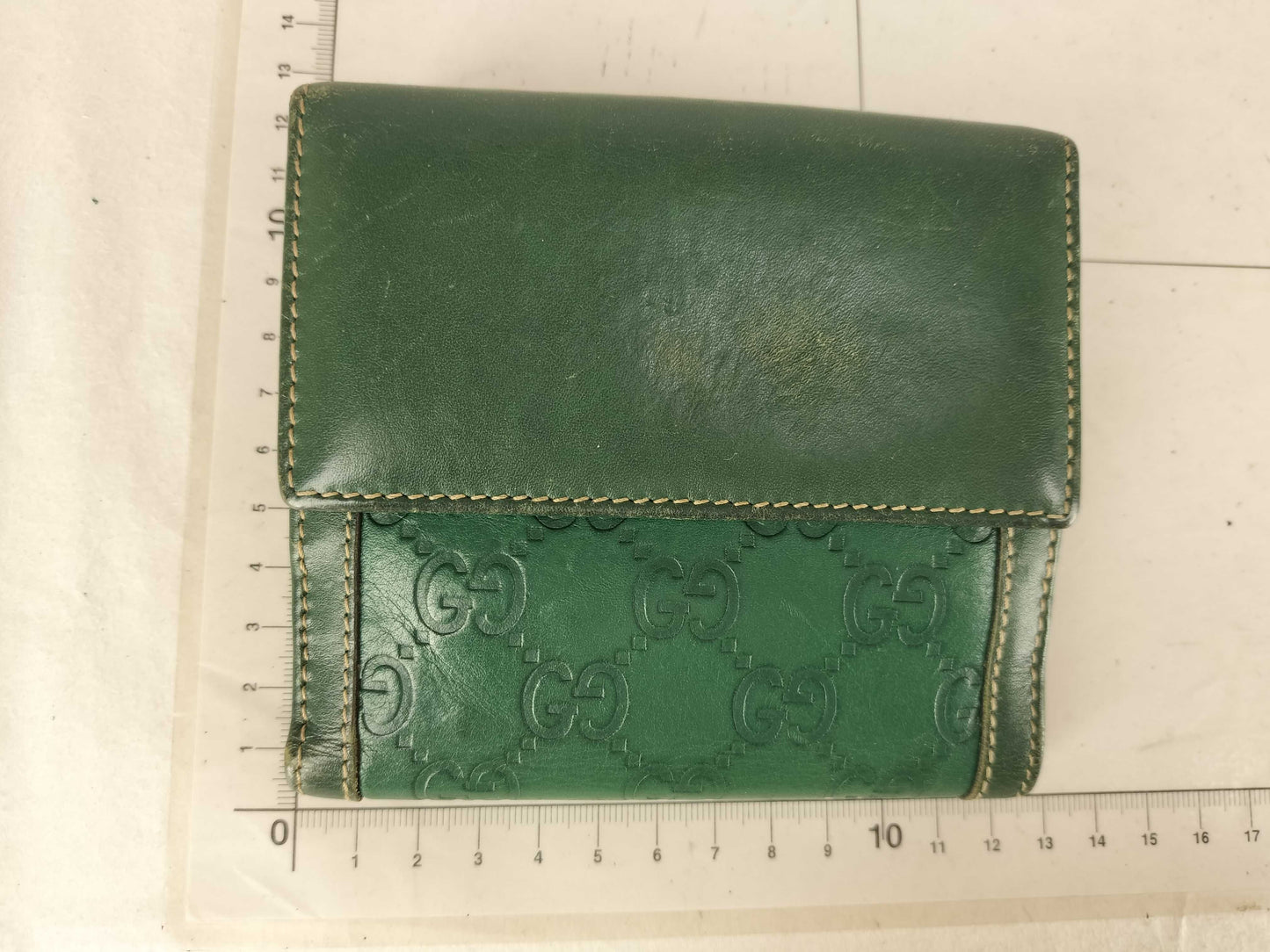 GUCCI Guccissima Gucci GG Folding Wallet Green Wallet