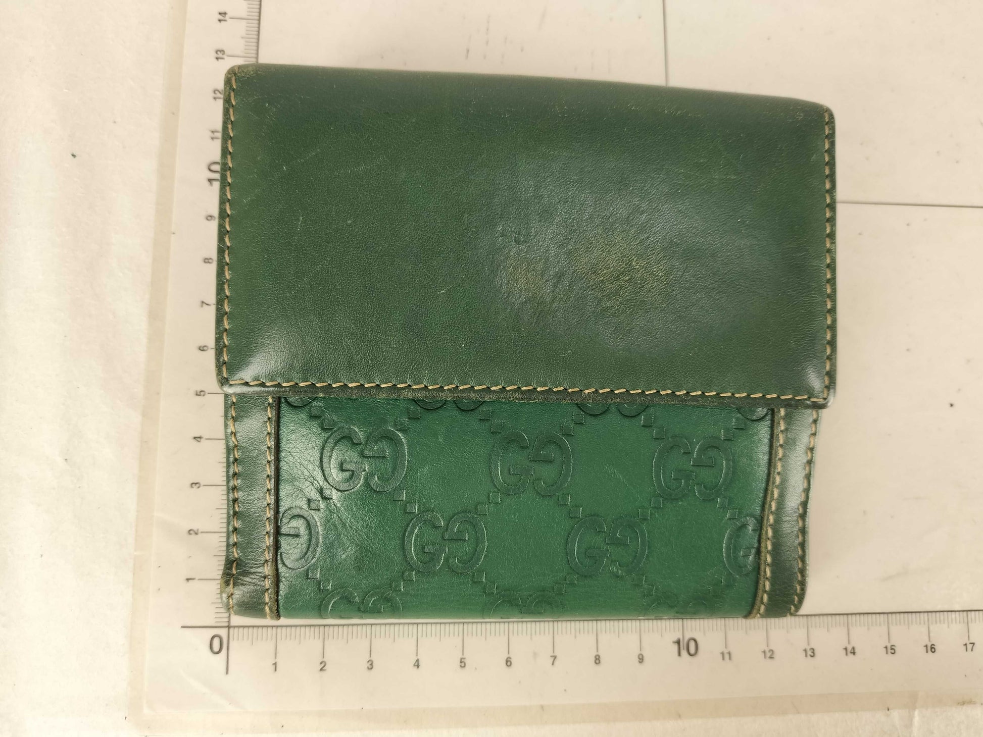 GUCCI Guccissima Gucci GG Folding Wallet Green Wallet