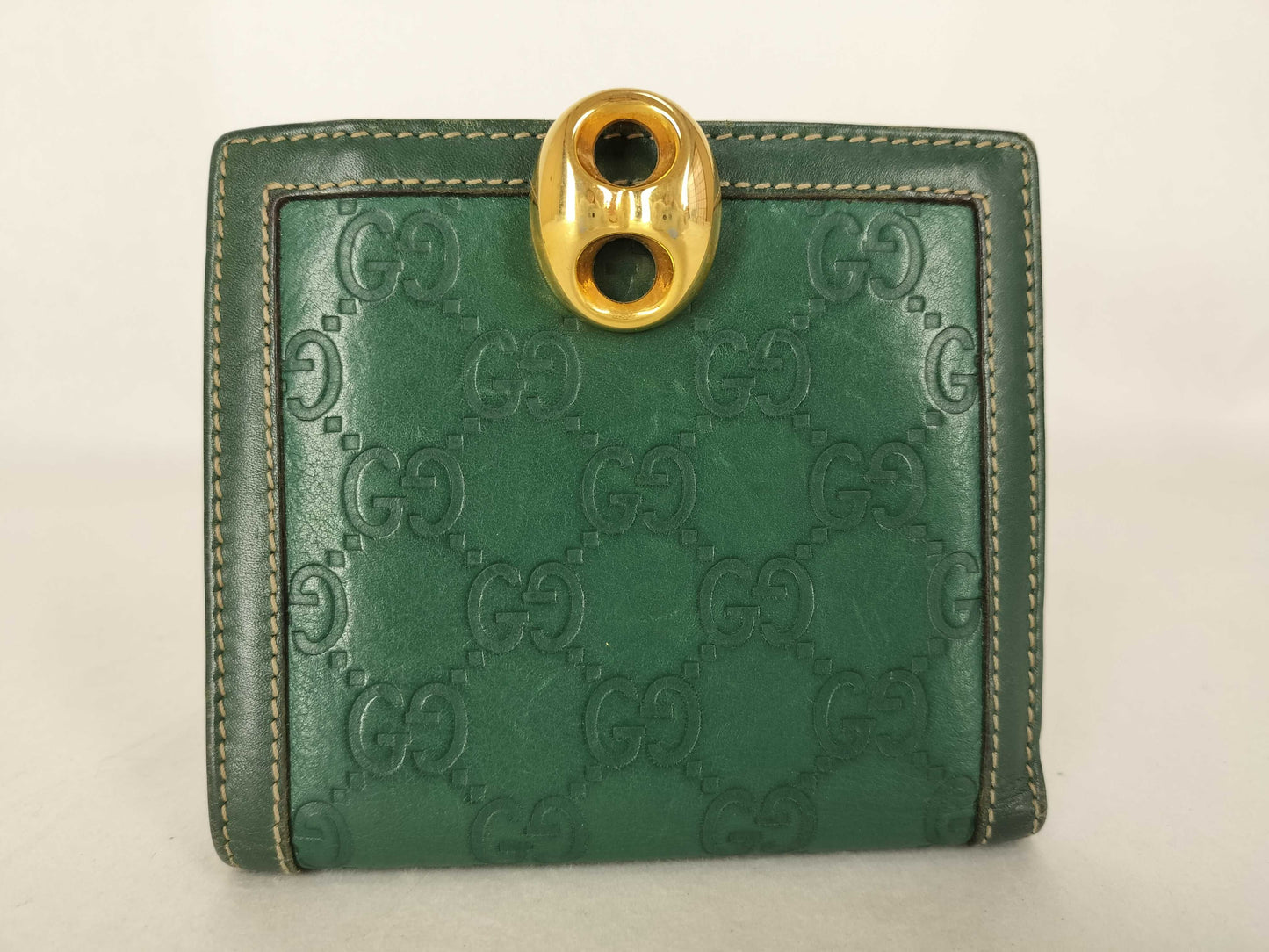 GUCCI Guccissima Gucci GG Folding Wallet Green Wallet