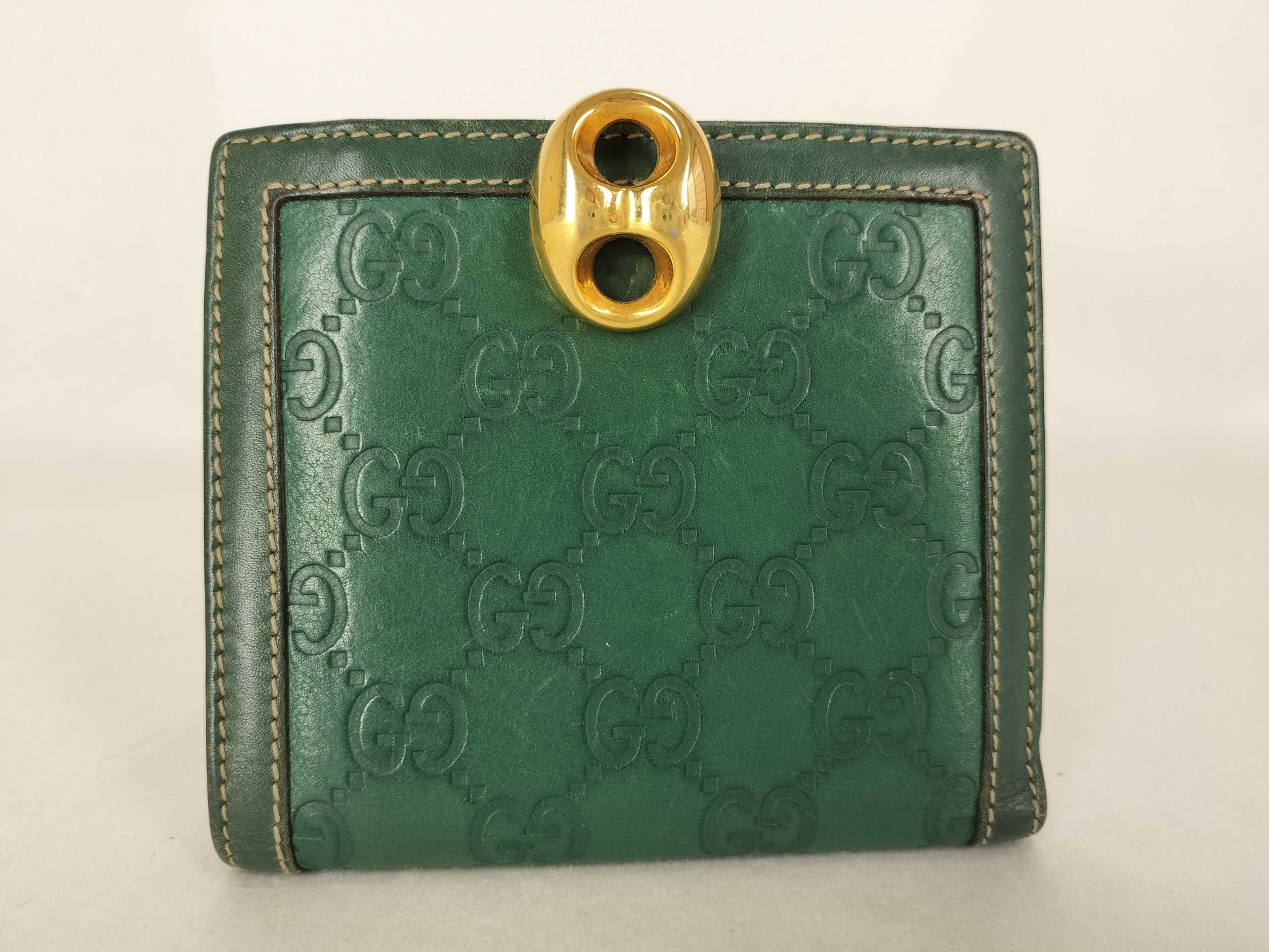 GUCCI Guccissima Gucci GG Folding Wallet Green Wallet