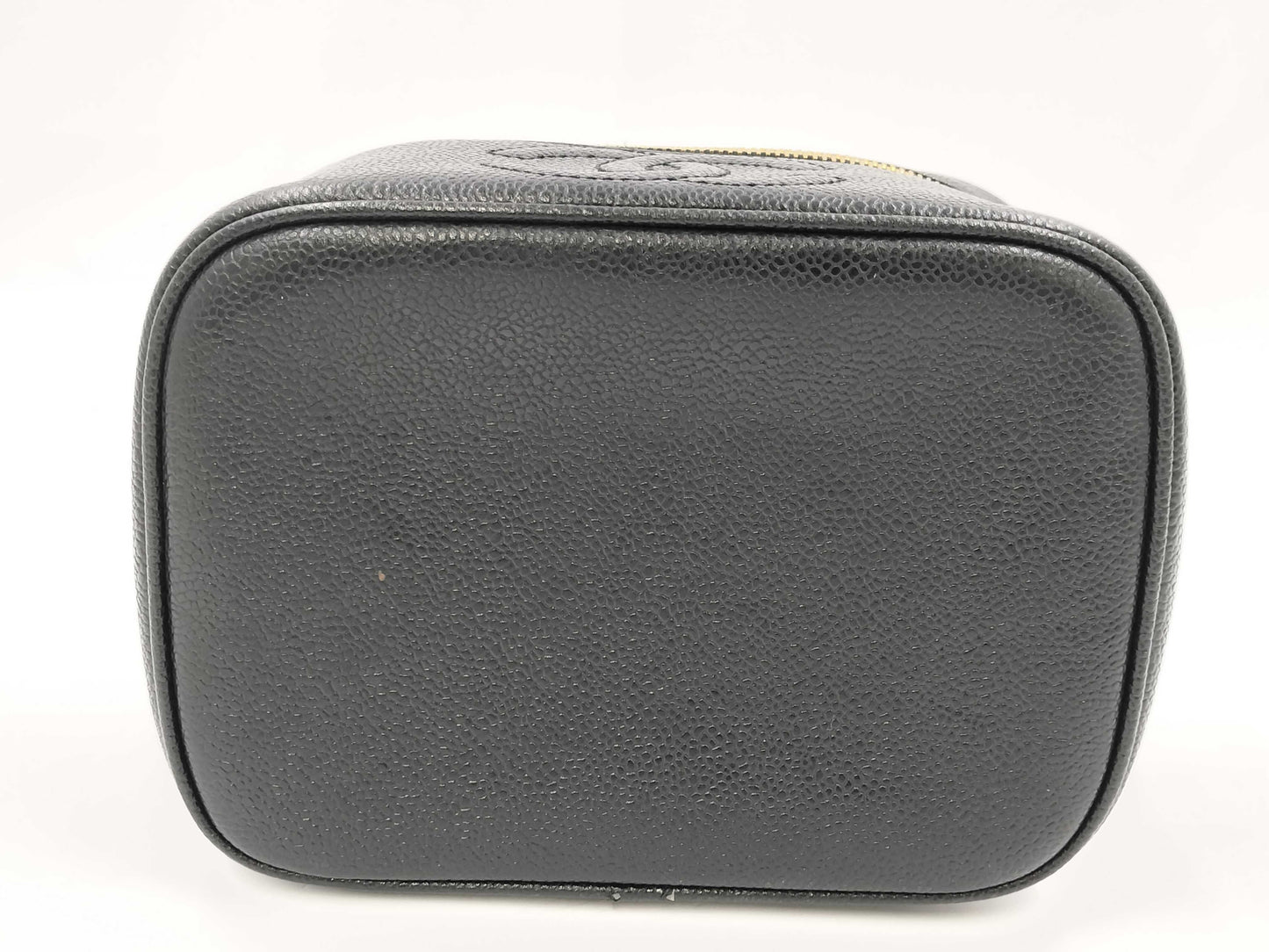 CHANEL Vanity Pouch Caviar Coco Mark Sticker Included #3 Vanity Bag