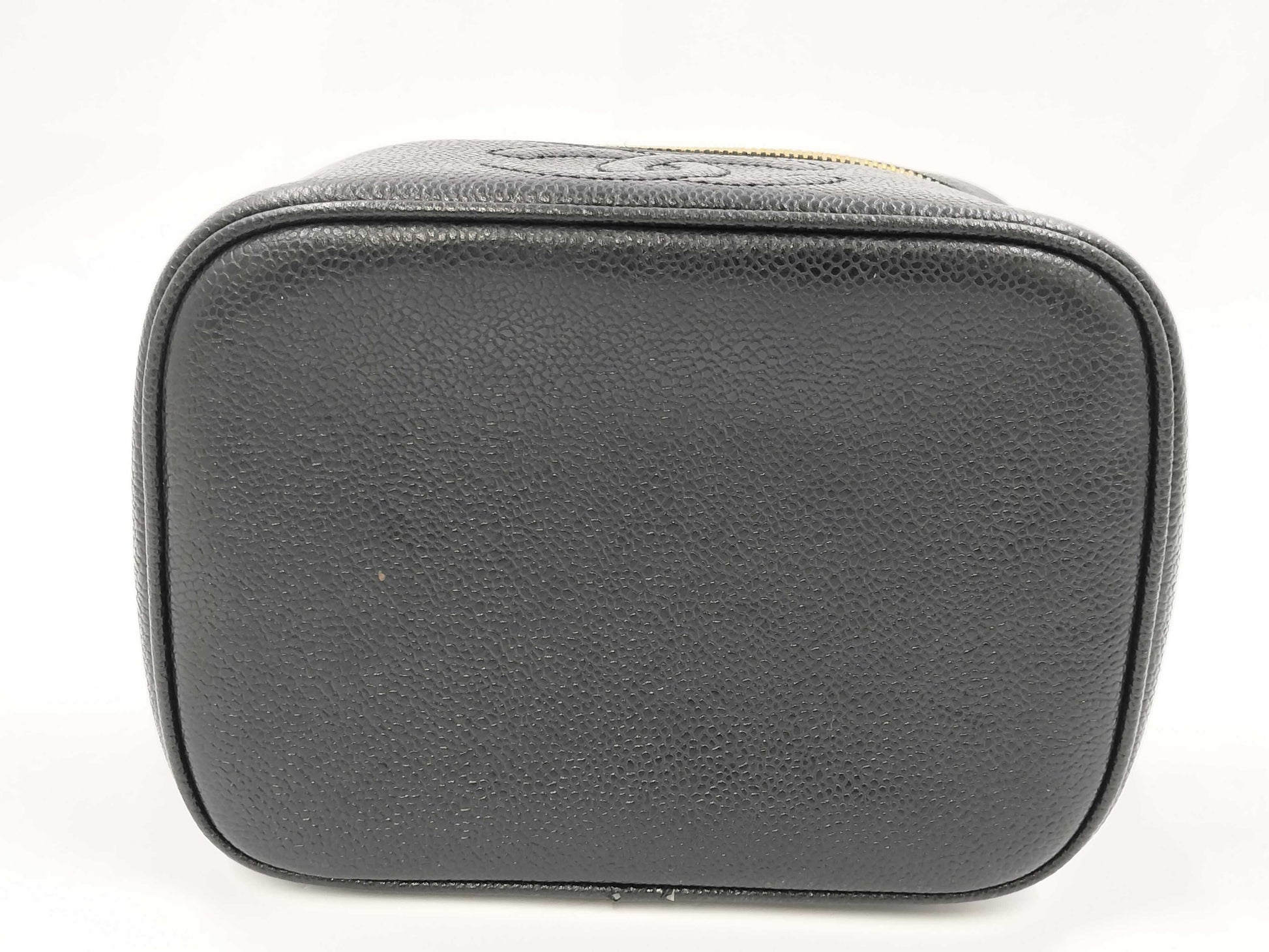 CHANEL Vanity Pouch Caviar Coco Mark Sticker Included #3 Vanity Bag