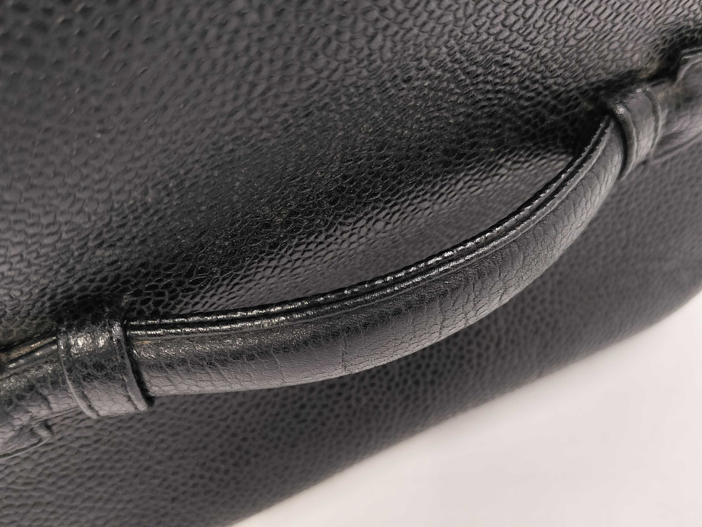 CHANEL Vanity Pouch Caviar Coco Mark Sticker Included #3 Vanity Bag