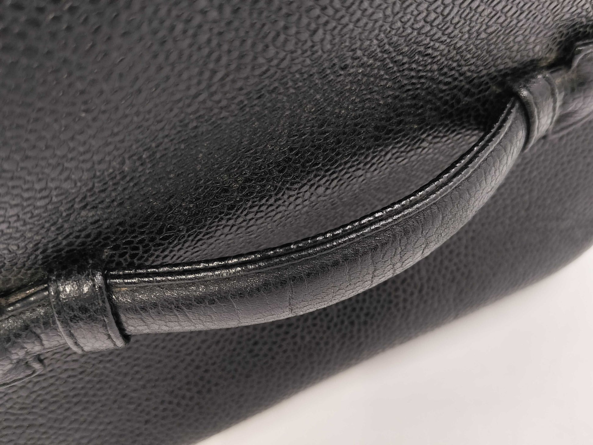 CHANEL Vanity Pouch Caviar Coco Mark Sticker Included #3 Vanity Bag