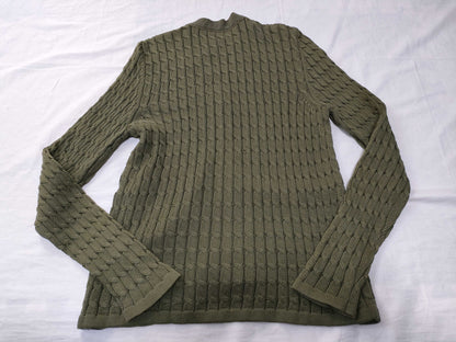 Salvatore Ferragamo Vara Ribbon Cardigan, Khaki, Size XS