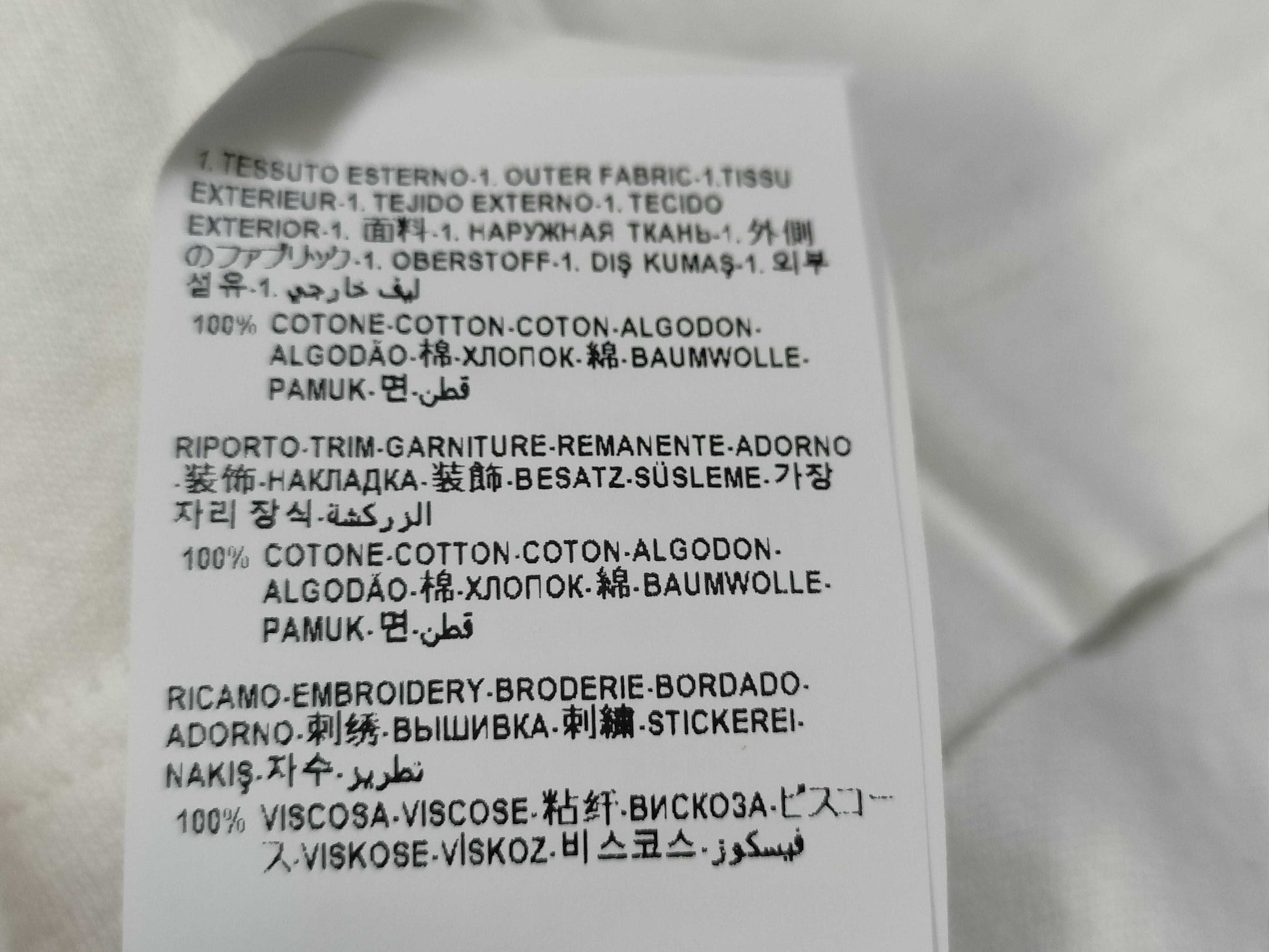 VERSACE T-shirt top with embroidered logo in white