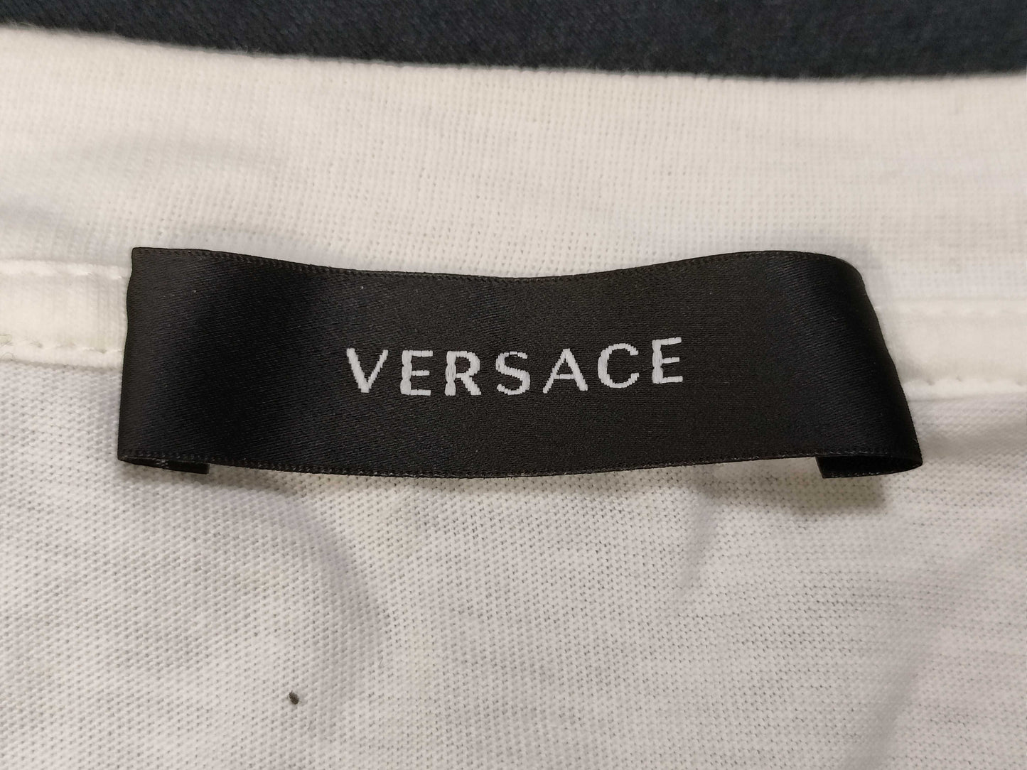 VERSACE T-shirt top with embroidered logo in white