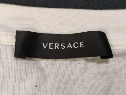 VERSACE T-shirt top with embroidered logo in white