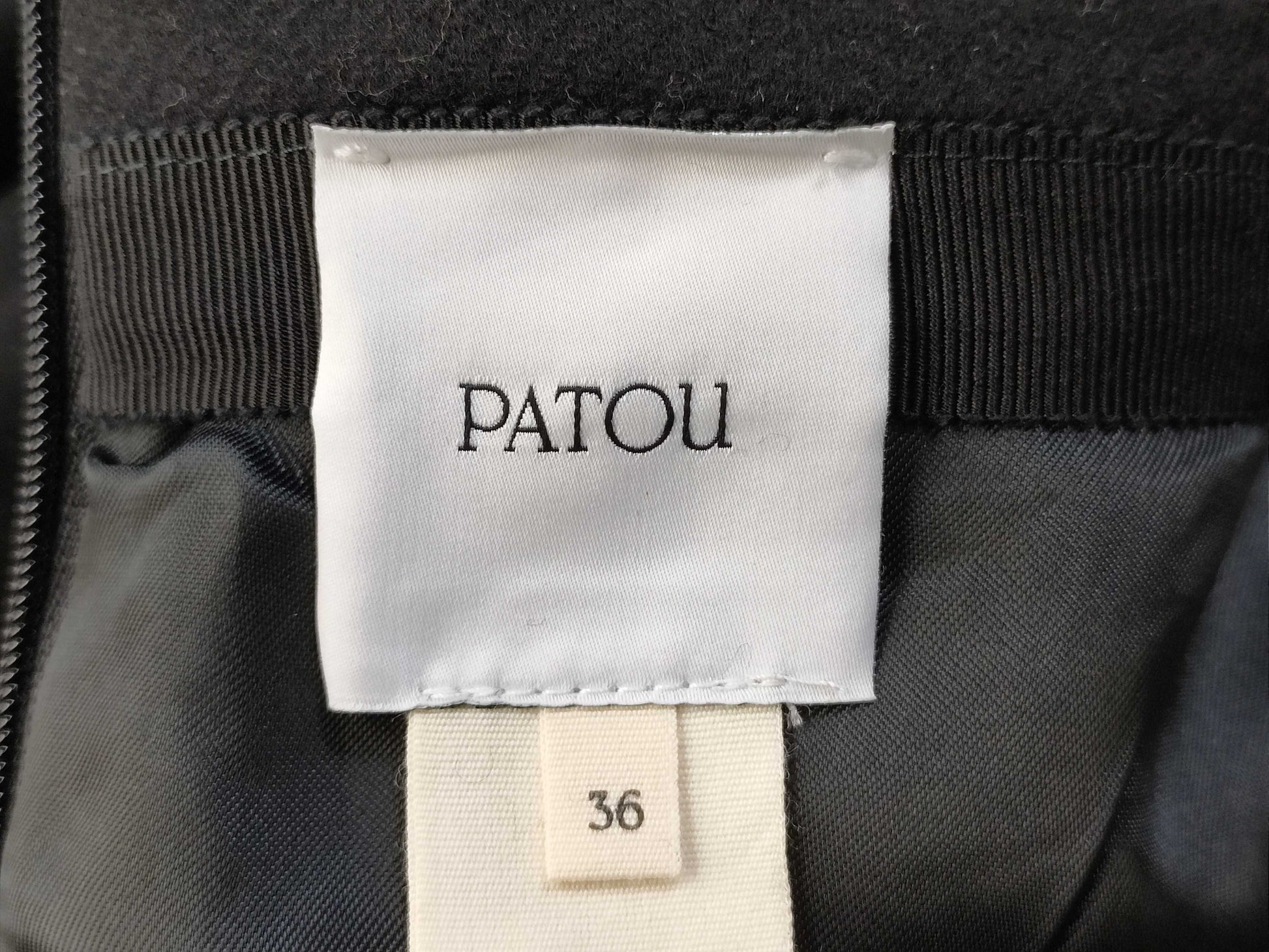 Patou Skirt, Size 36, Wool, Black Skirt