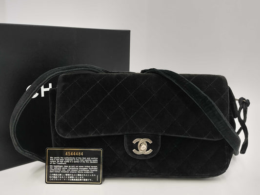 CHANEL Matelasse Suede Chain Backpack, Black, Silver Hardware, Stickered, Warranty Included, Series 4, W26.5cm, Shoulder Bag/Rucksack