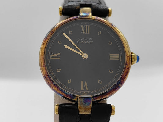 Cartier Must Vendôme LM 590003056079 Quartz Black Dial Women's Watch