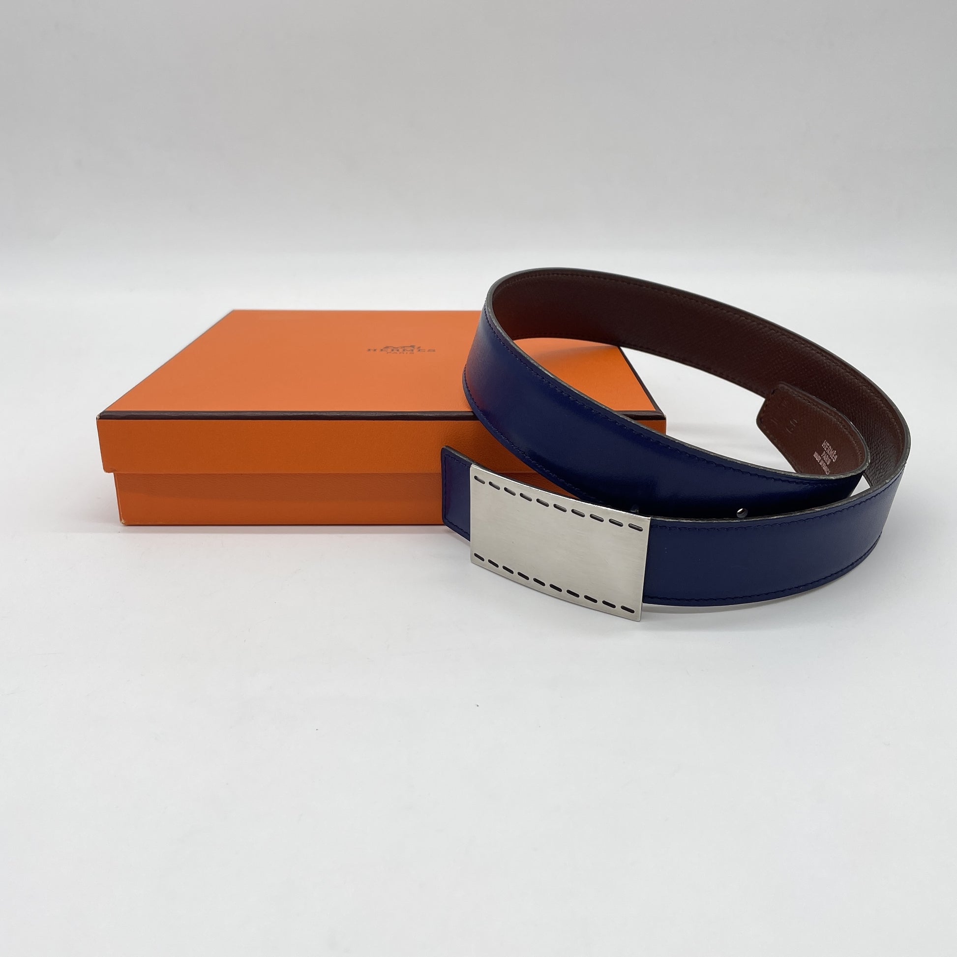HERMES Rectangular Buckle Belt □B/Size 60 Belt