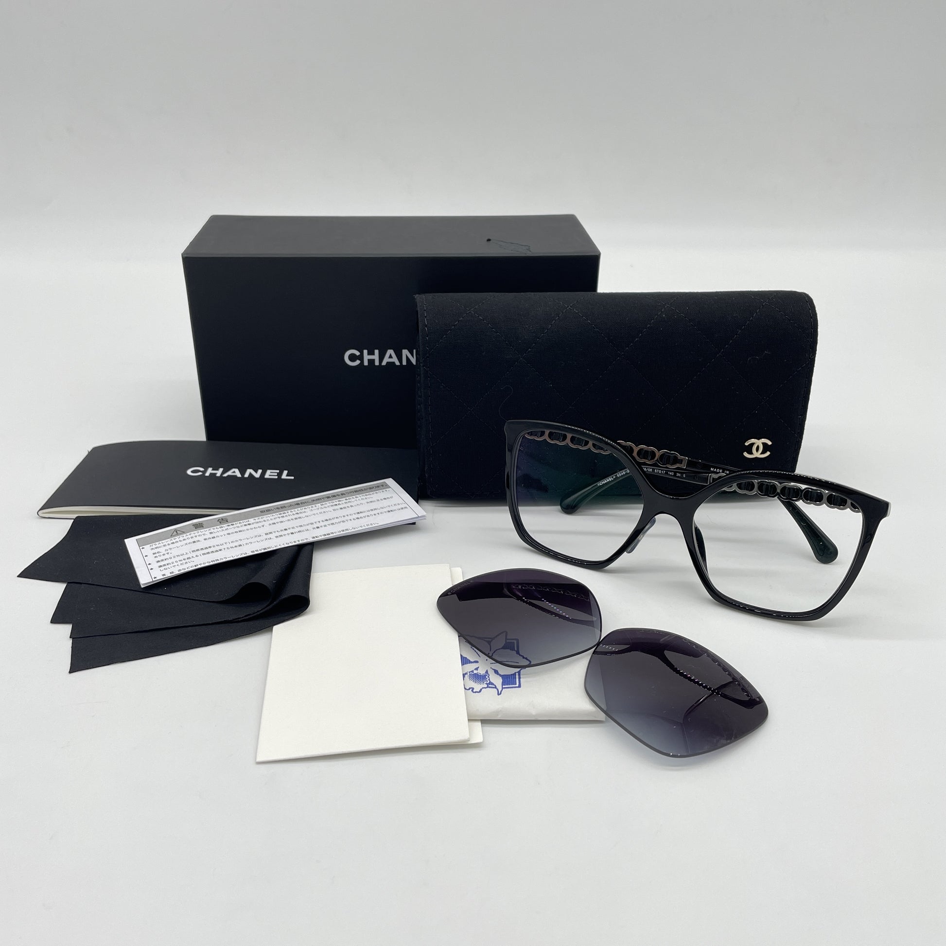  CHANEL Coco Mark Sunglasses with Spare Lenses, Non-Prescription, 5545-Q-A Sunglasses & Glasses