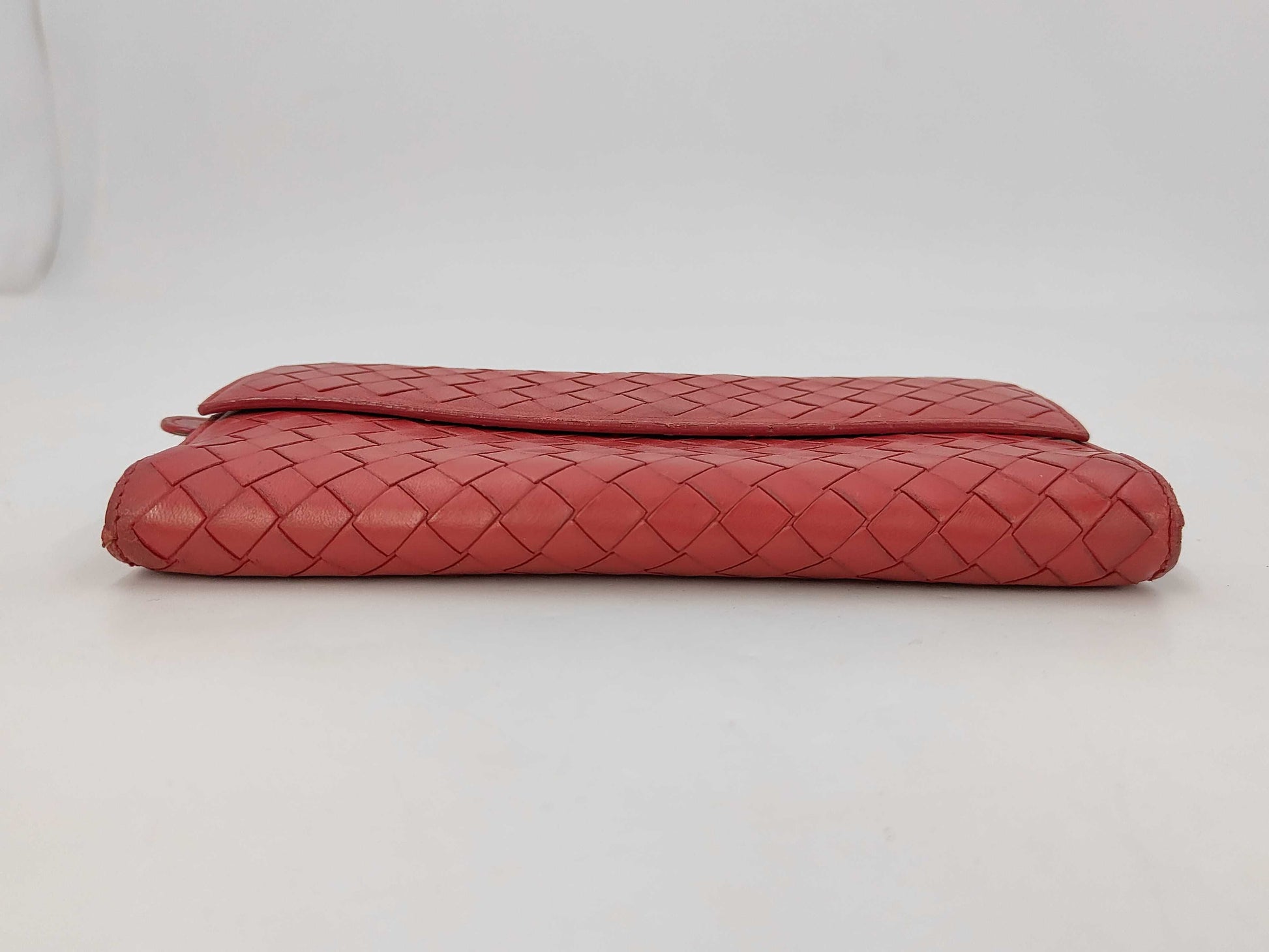 BOTTEGA VENETA BOTTEGA VENETA Long Wallet Red Excellent Condition Wallet