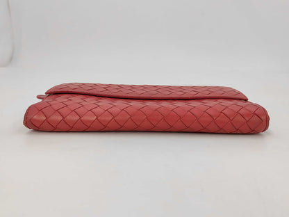 BOTTEGA VENETA BOTTEGA VENETA Long Wallet Red Excellent Condition Wallet