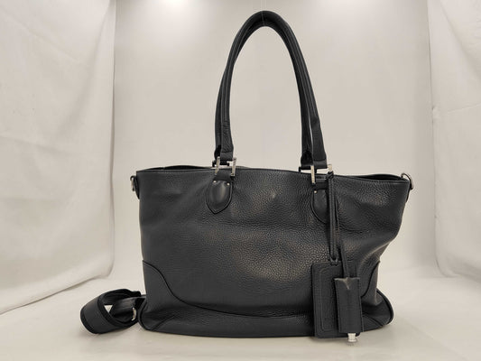 PELLE MORBIDA 2-way Tote Bag Navy Tote Bag