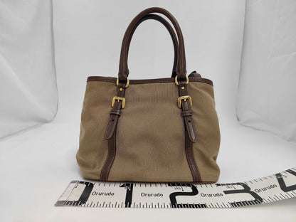 PRADA Prada 2-Way Handbag Canvas/Leather Bag