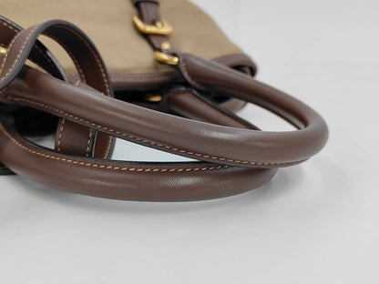 PRADA Prada 2-Way Handbag Canvas/Leather Bag