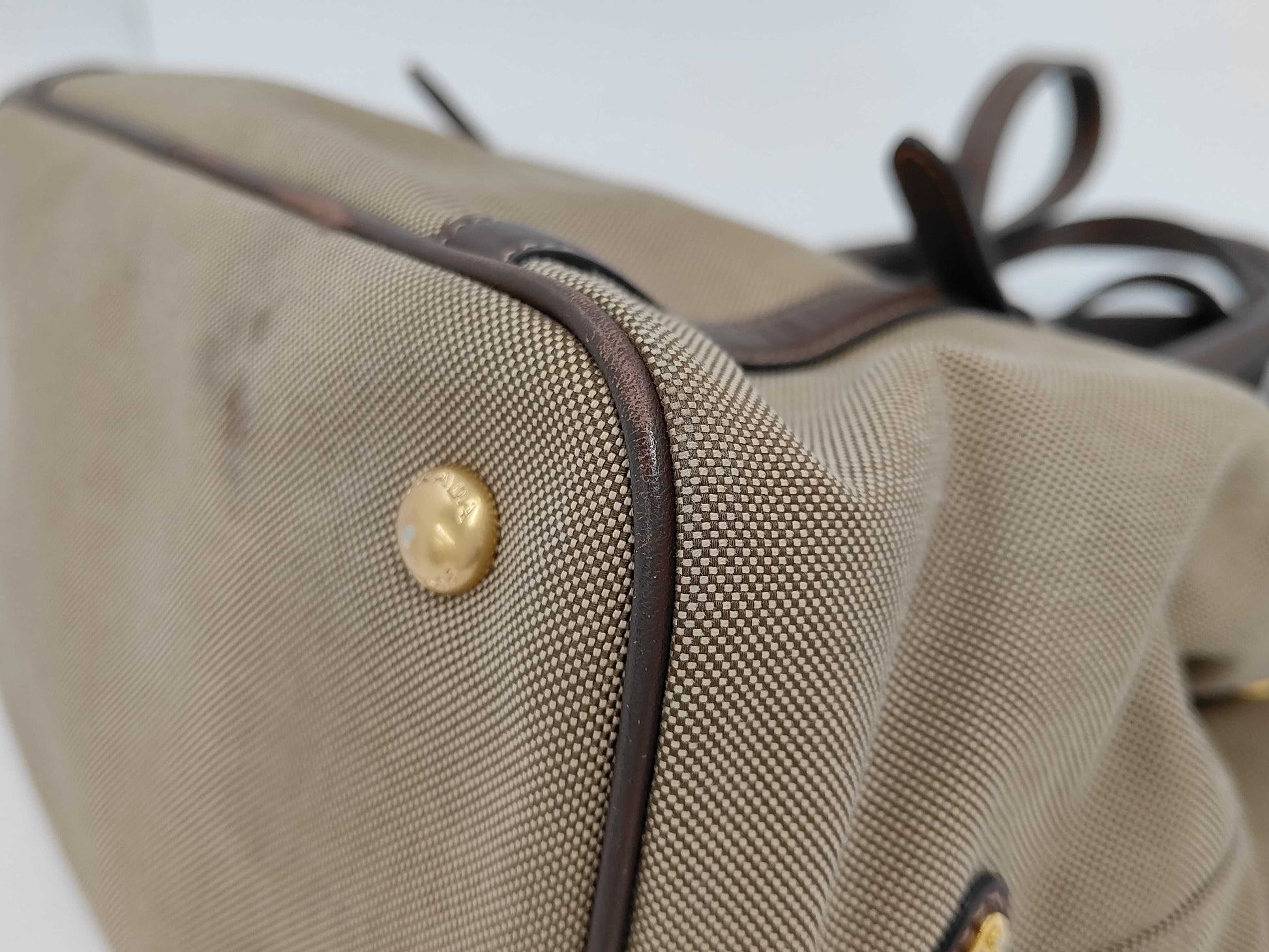 PRADA Prada 2-Way Handbag Canvas/Leather Bag