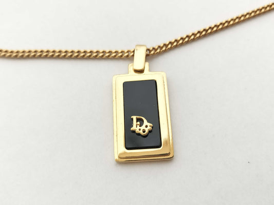 Dior Dior Dior Necklace Gold CD Logo Necklace