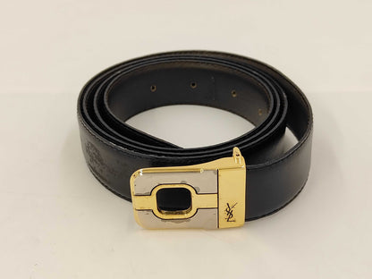 Yves Saint Laurent logo gold-colored buckle belt