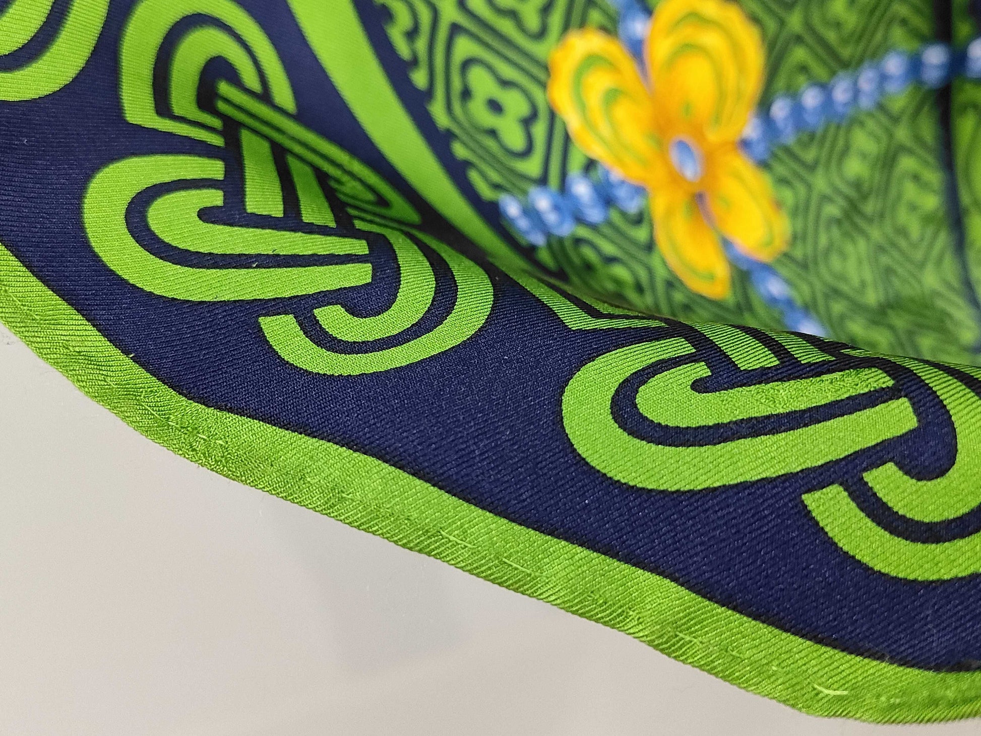 Yves Saint Laurent logo floral silk scarf