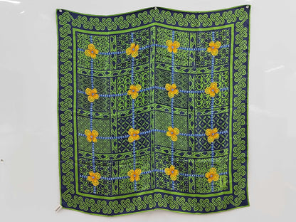 Yves Saint Laurent logo floral silk scarf