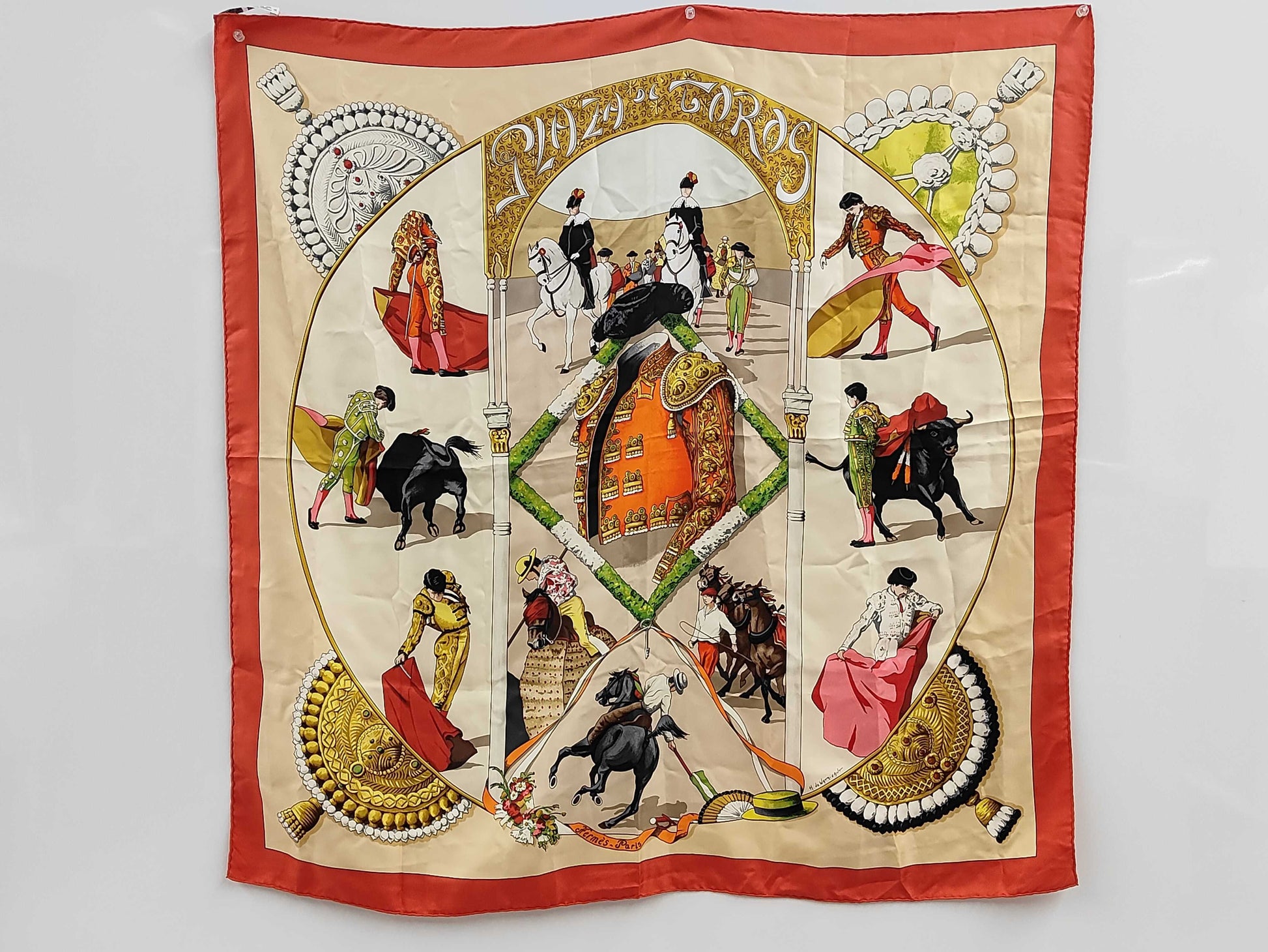 HERMES Carré 90 Plaza de Toros Bullring Scarf