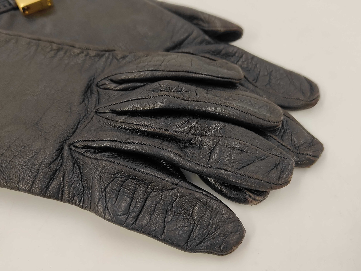 HERMES Kelly Gold Hardware Leather Gloves Other Accessories