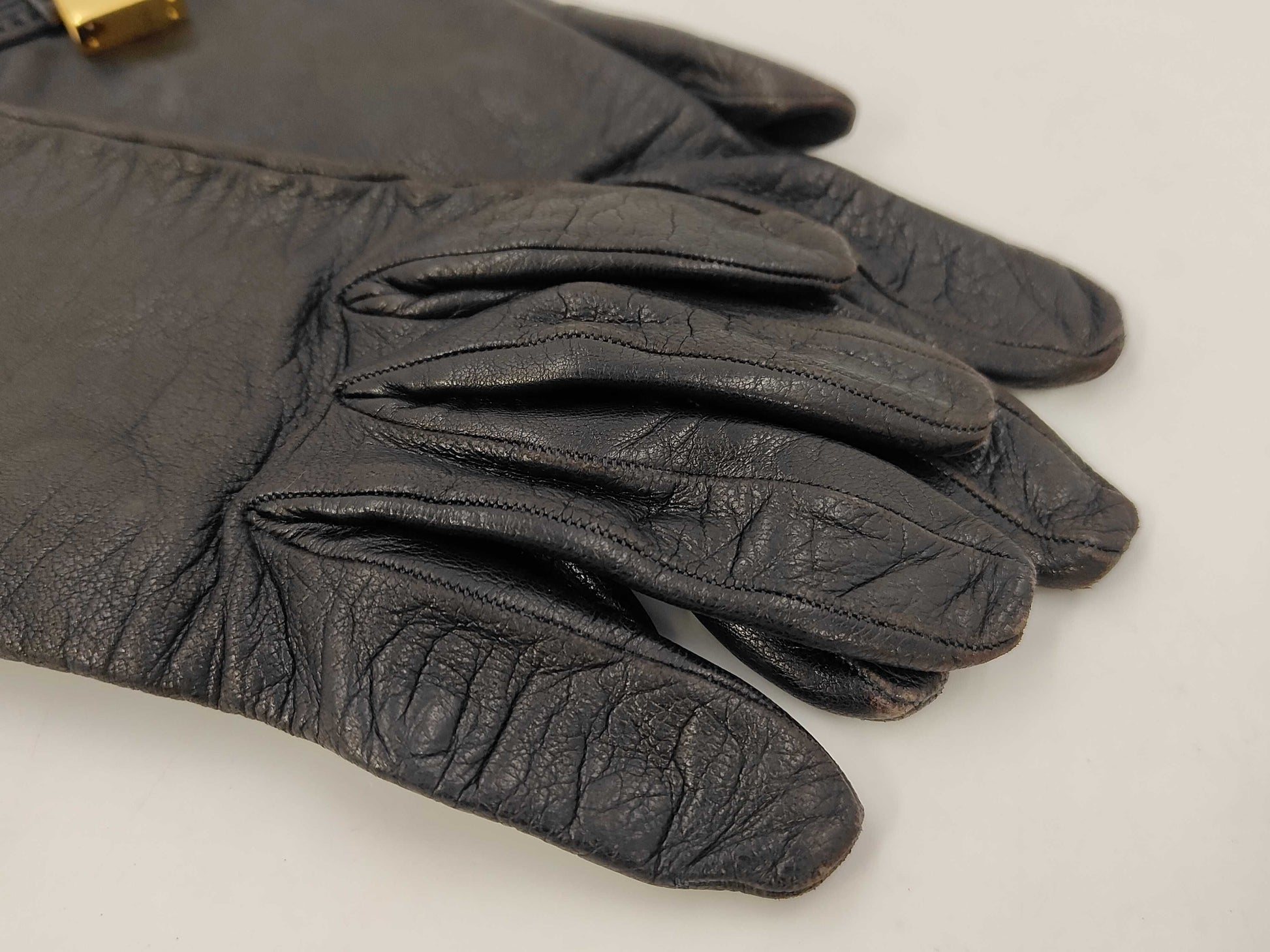 HERMES Kelly Gold Hardware Leather Gloves Other Accessories