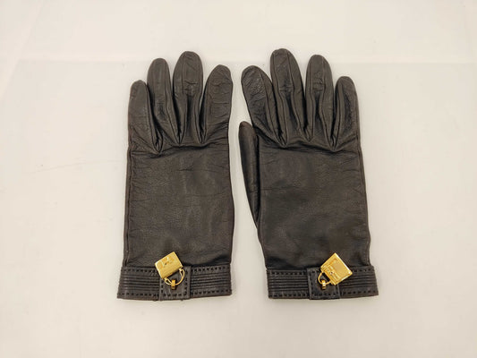 HERMES Kelly Gold Hardware Leather Gloves Other Accessories