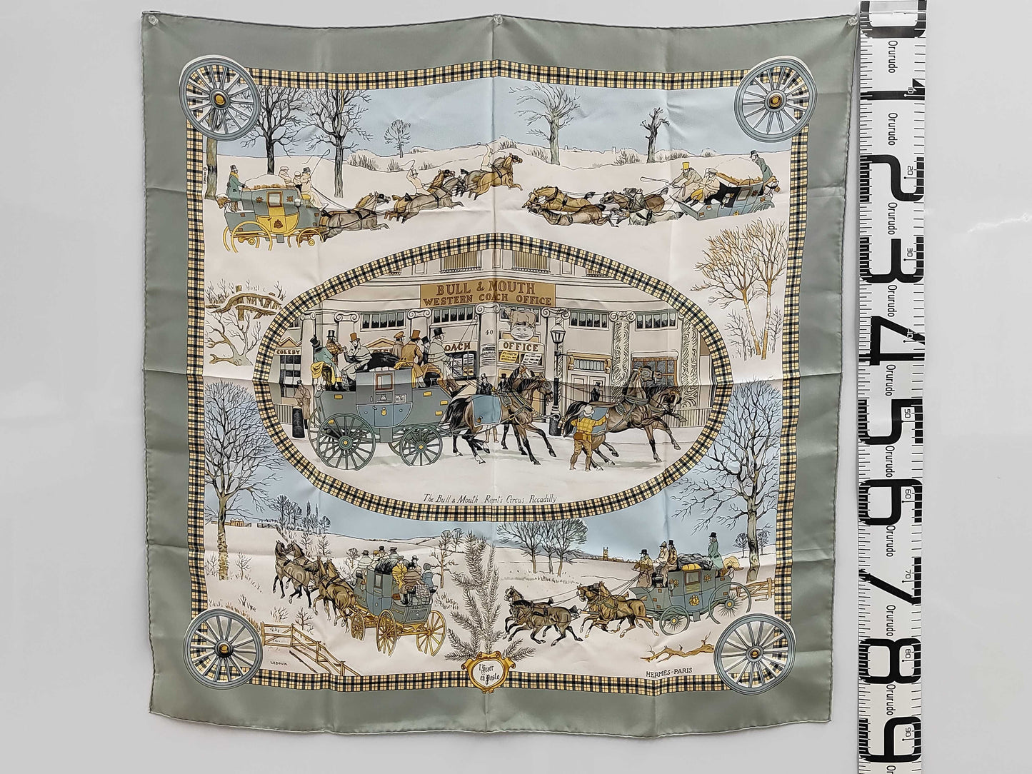 HERMES Carré 90 LHiver en Poste Winter Mail Carriage Scarf