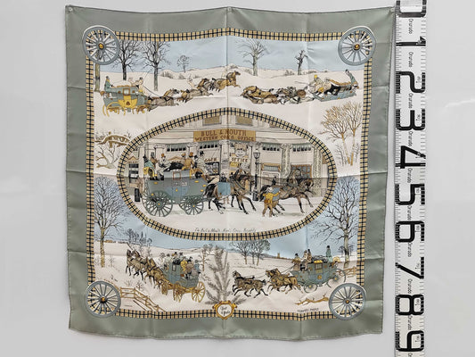 HERMES Carré 90 LHiver en Poste Winter Mail Carriage Scarf