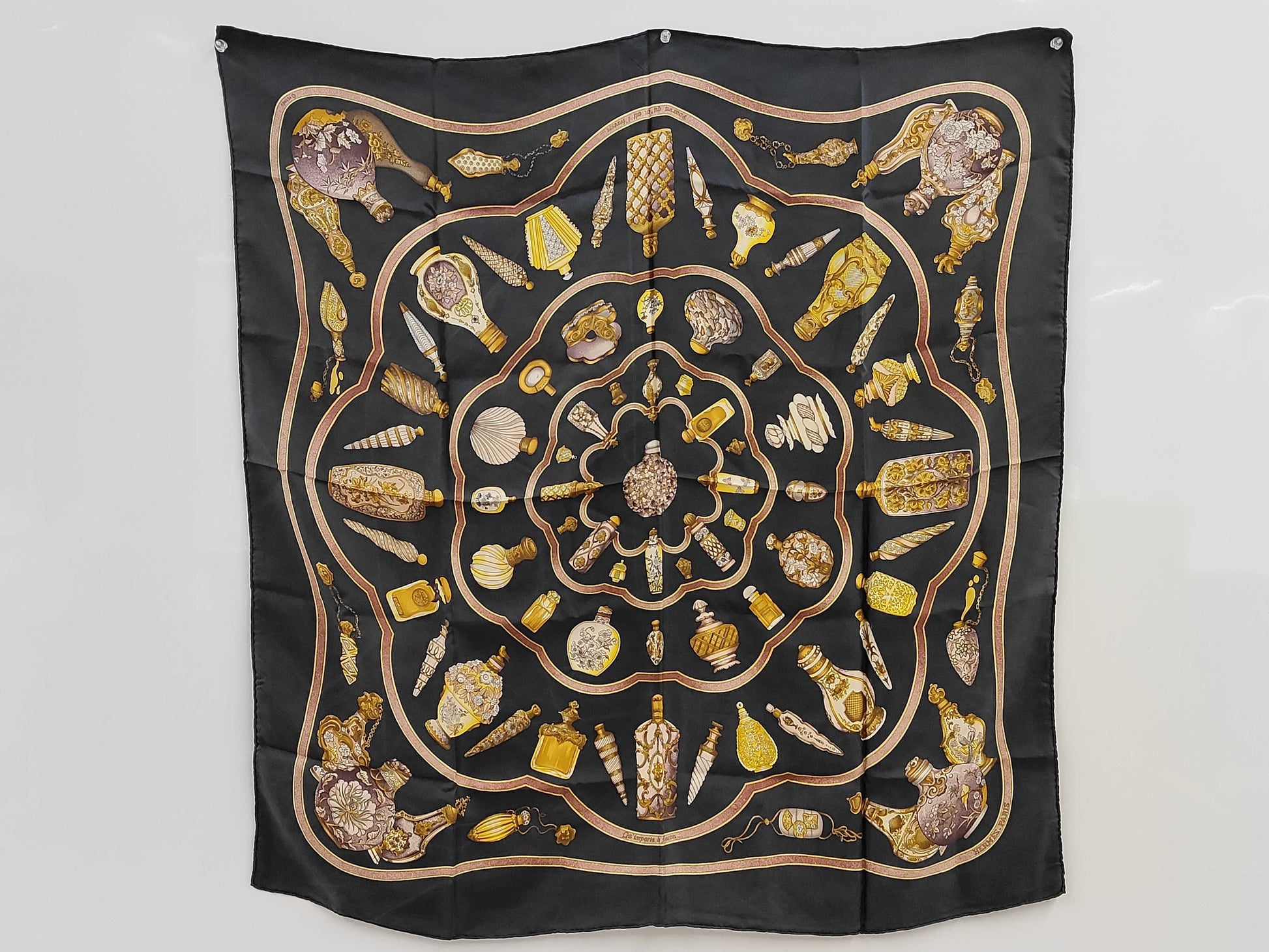 HERMES Carré 90 Perfume Bottle Scarf