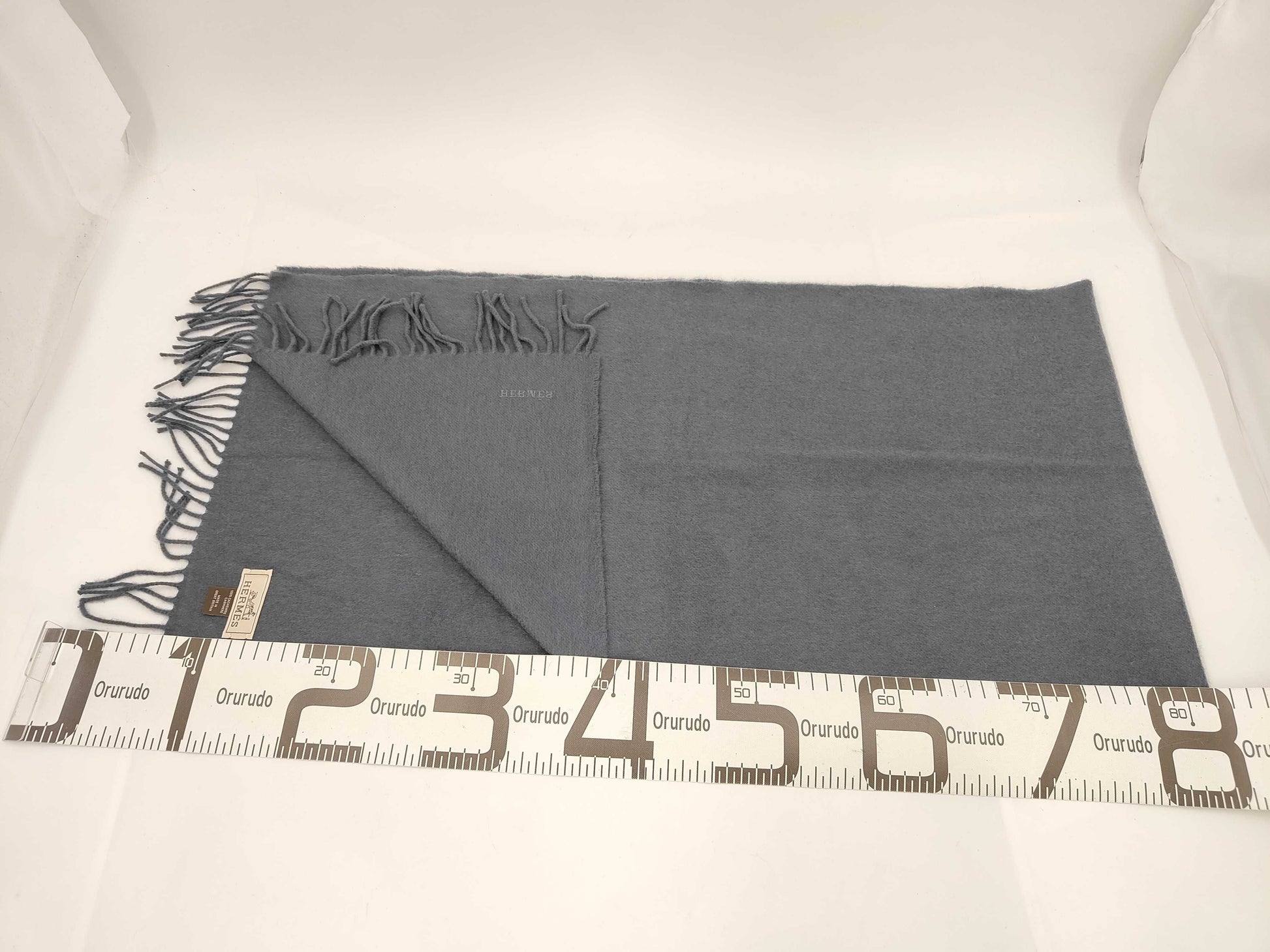 HERMES Logo Cashmere Scarf Other Accessories