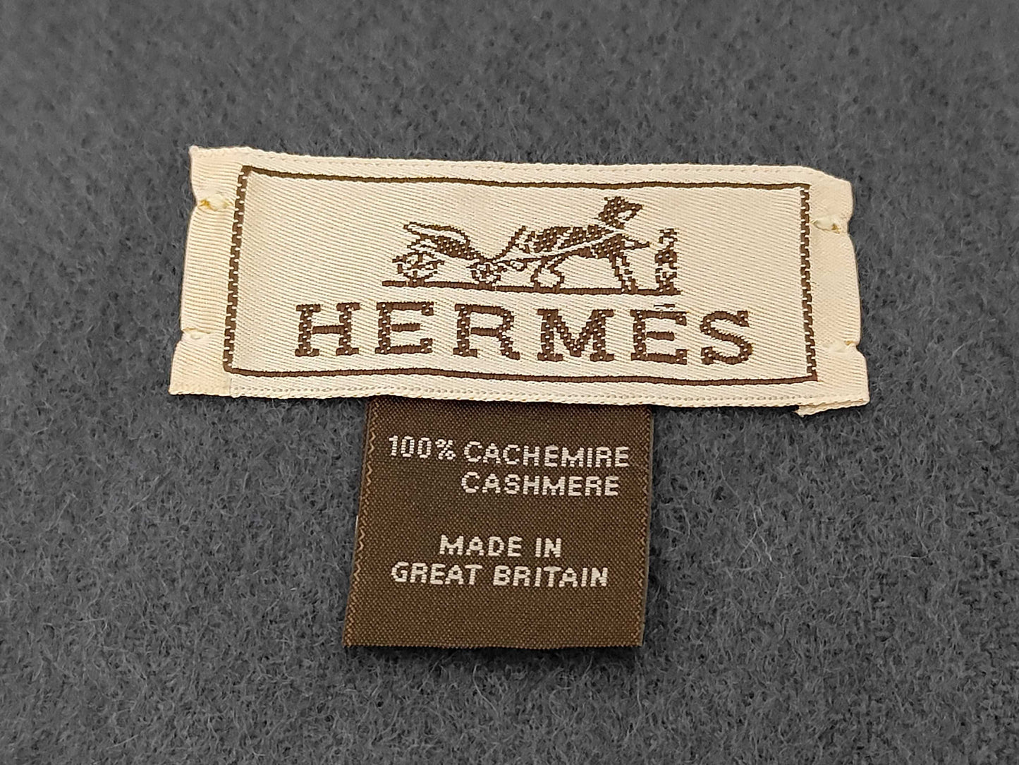 HERMES Logo Cashmere Scarf Other Accessories