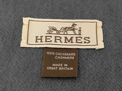 HERMES Logo Cashmere Scarf Other Accessories