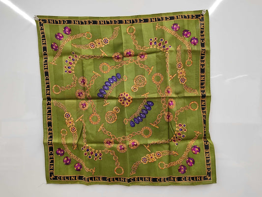 CELINE Logo Chain Pattern Handkerchief and Other Accessories