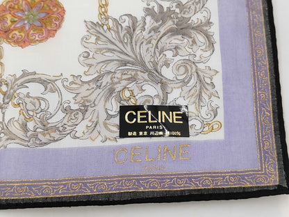 CELINE Logo Chain Flower Cotton Handkerchief Other Accessories