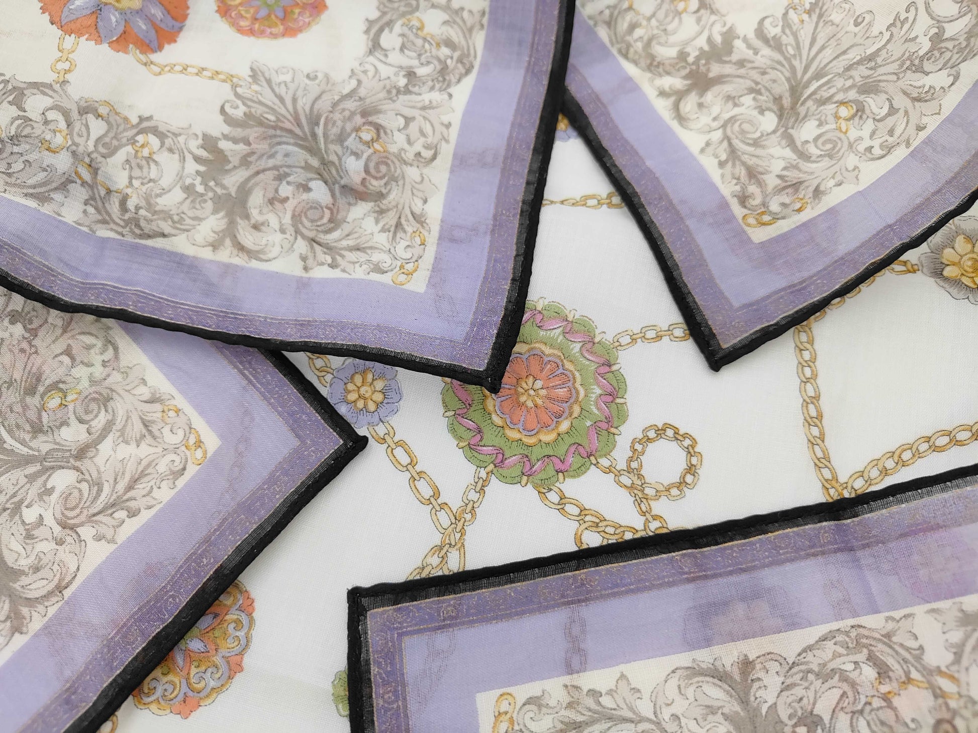 CELINE Logo Chain Flower Cotton Handkerchief Other Accessories