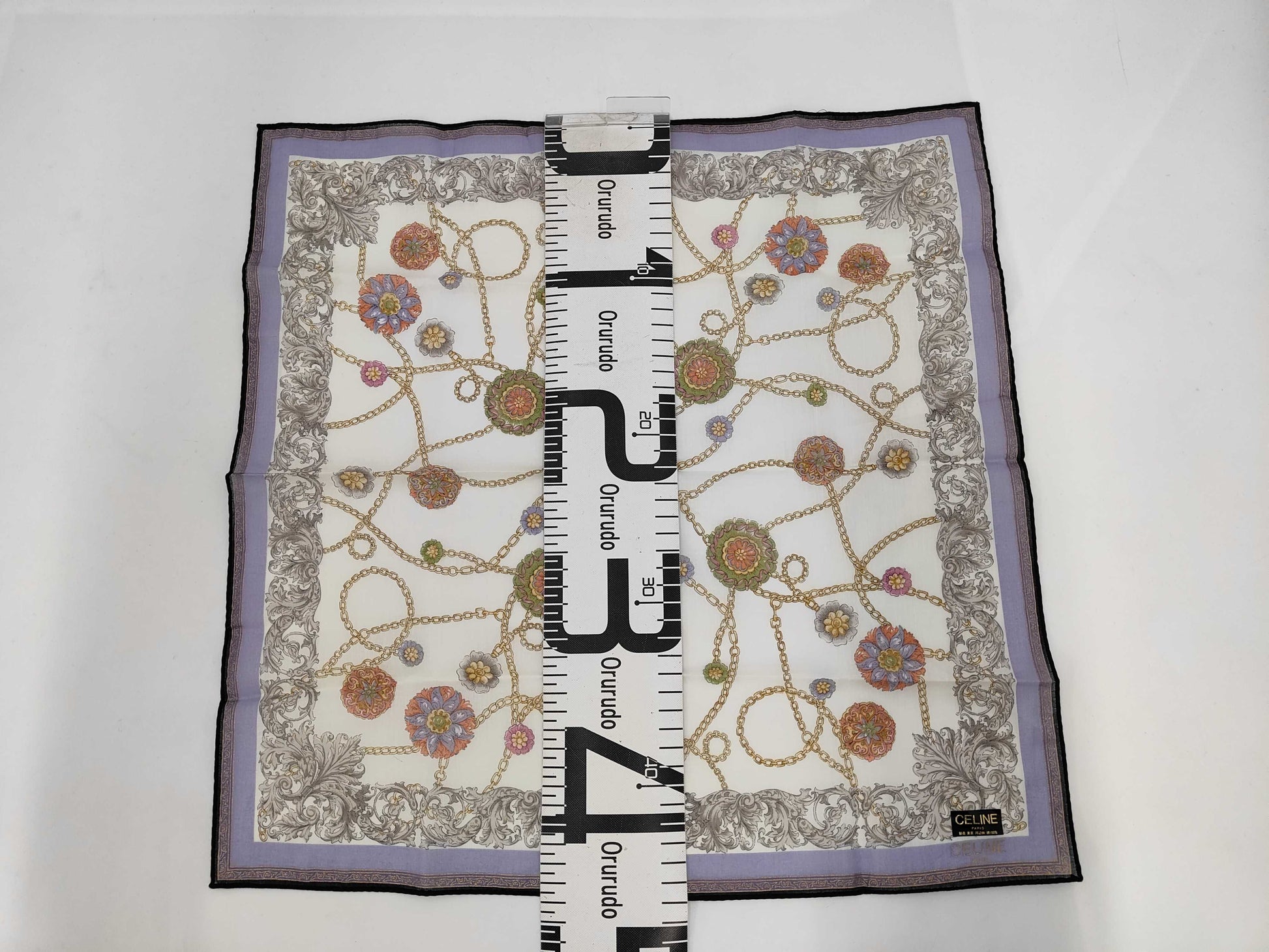 CELINE Logo Chain Flower Cotton Handkerchief Other Accessories