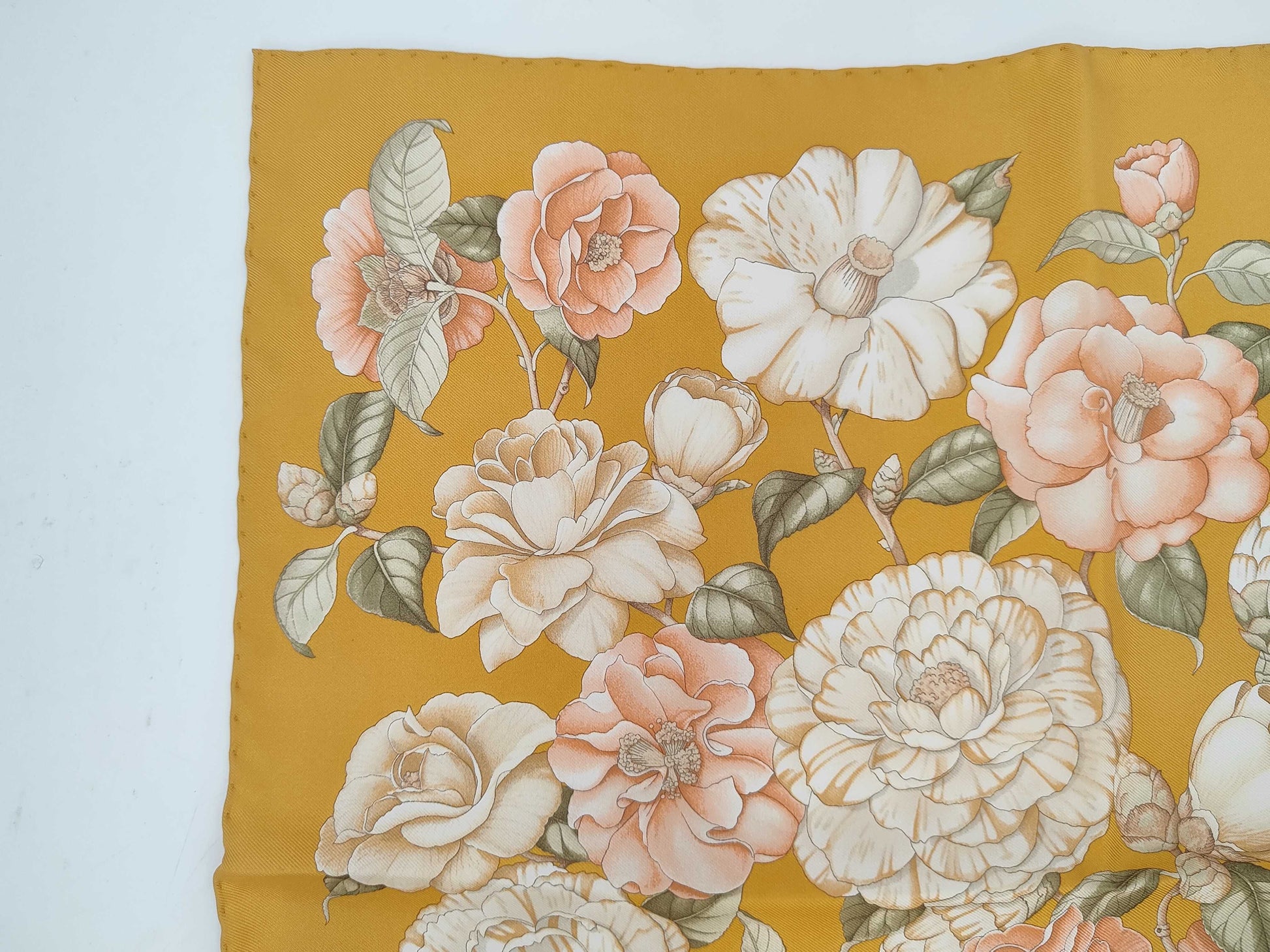 Salvatore Ferragamo logo floral silk scarf