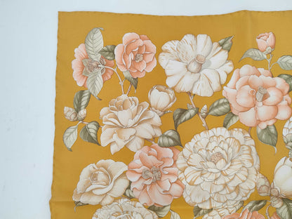 Salvatore Ferragamo logo floral silk scarf