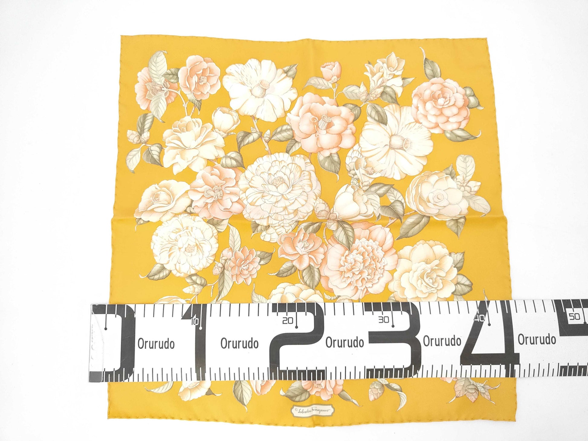 Salvatore Ferragamo logo floral silk scarf