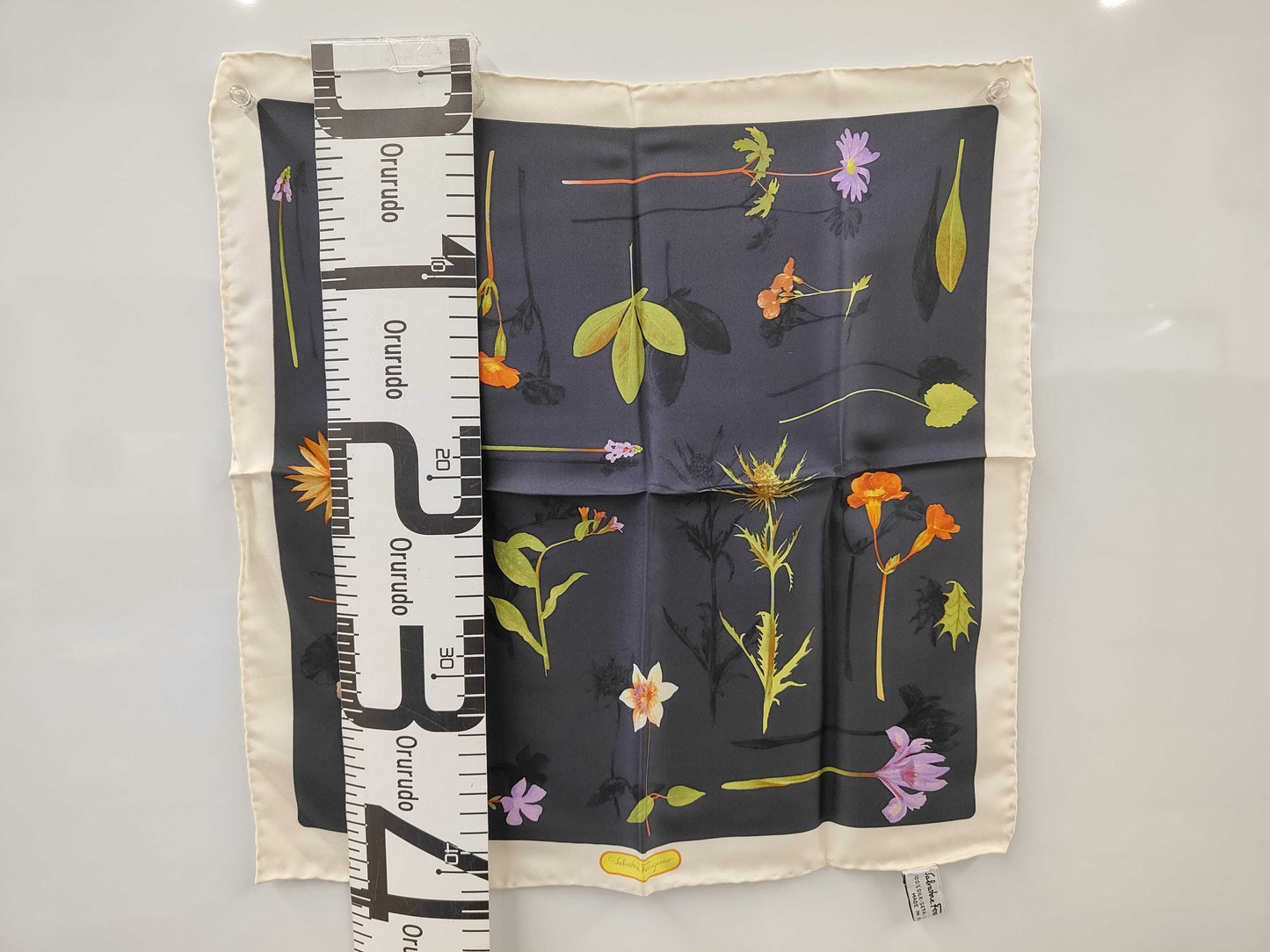 Salvatore Ferragamo logo floral silk scarf