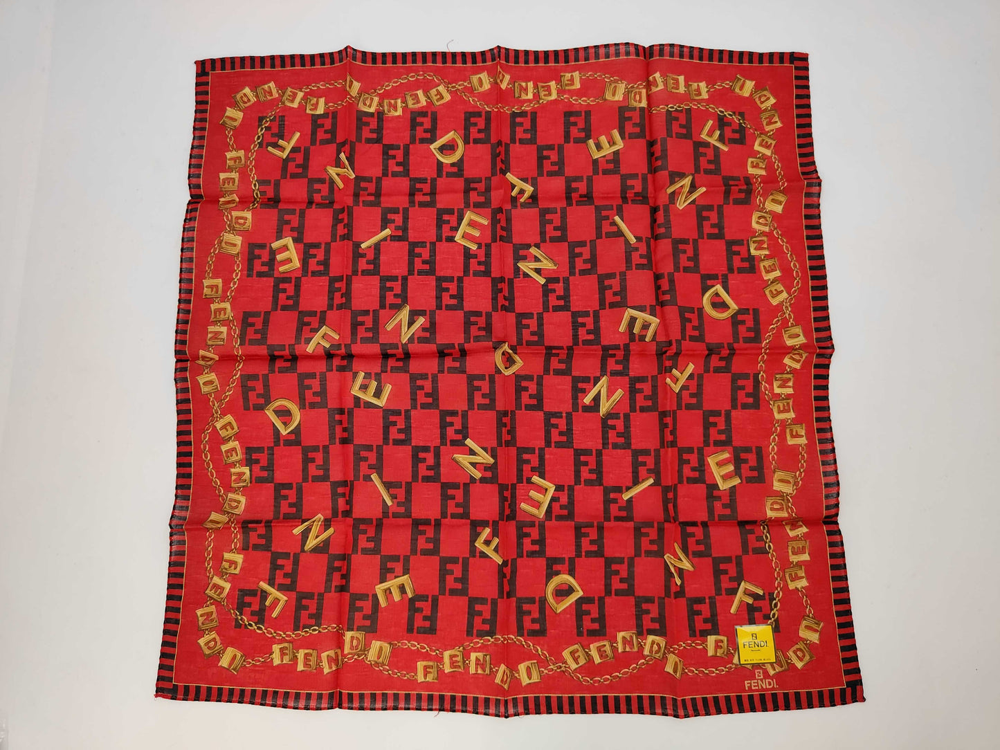 FENDI Zucca Chain Pattern Handkerchief and Other Accessories